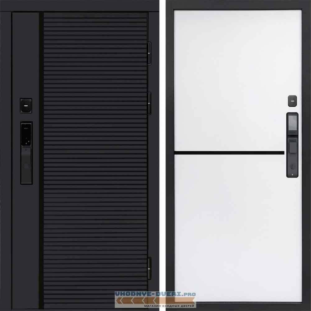 Входная дверь  Smart (Смарт) Black Line Нео White